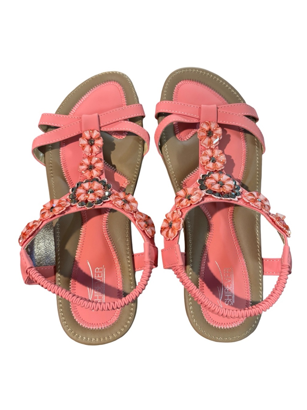 SHIBEVER Dressy Flat Women Sandals: Comfortable Arch Support  Size 8.5
